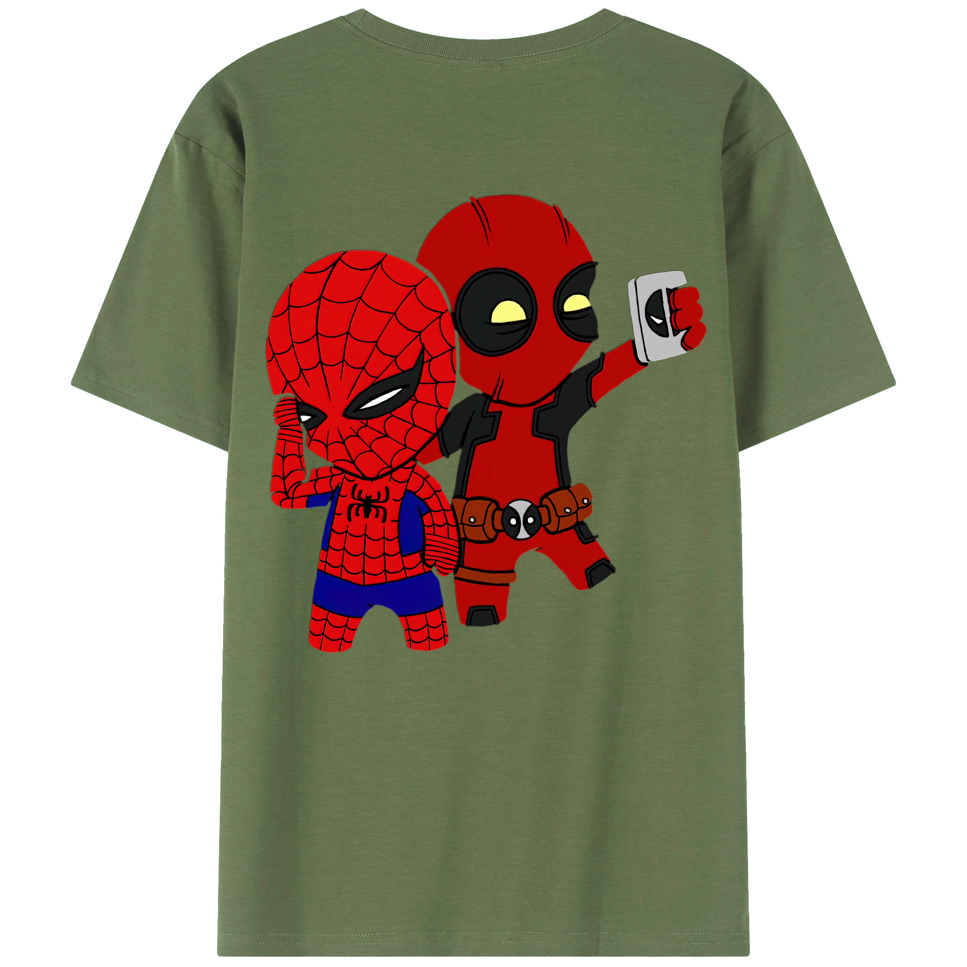 （画像用） Deadpool デッドプール 綿100％ メンズ半袖Tシャツ（バックプリント） 通気性